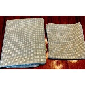 VTG Ralph Lauren Thyme Green White Gingham Check Twin Flat Sheet Pillowcase
